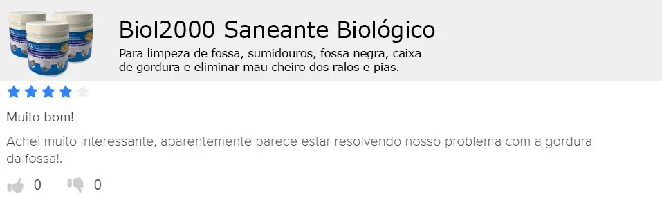 Avaliação na plataforma: o produto parece estar resolvendo o problema de gordura na fossa.