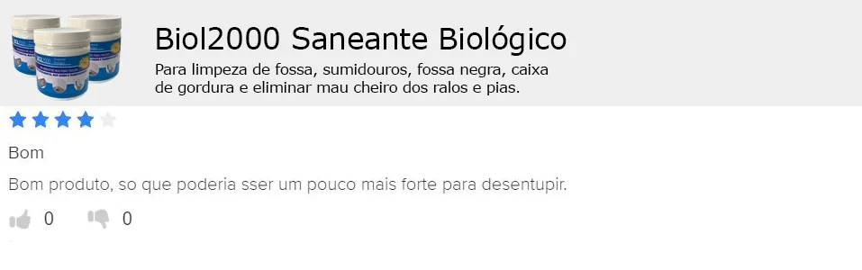 Avaliação na plataforma: bom produto, mas o cliente queria que fosse mais forte para desentupir.