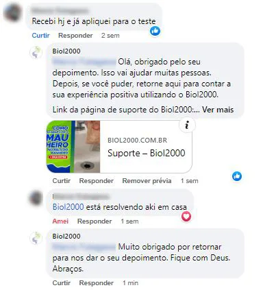 Comentário no Facebook: o cliente aplicou assim que recebeu e diz que está resolvendo em casa.
