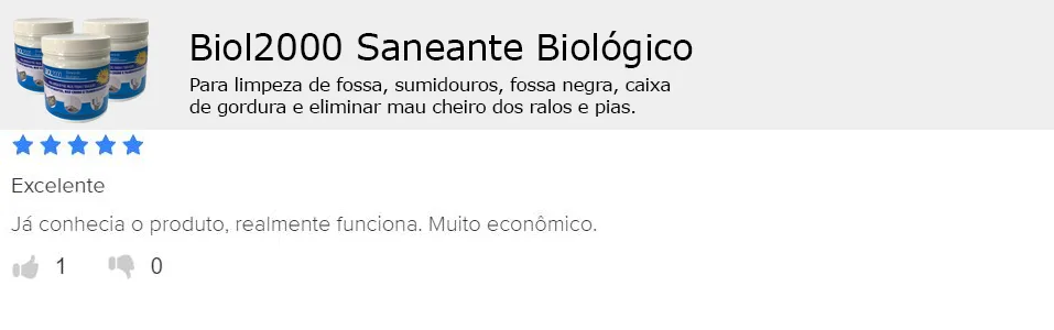 Avaliação na plataforma: o cliente já conhecia o produto, diz que funciona e é econômico.